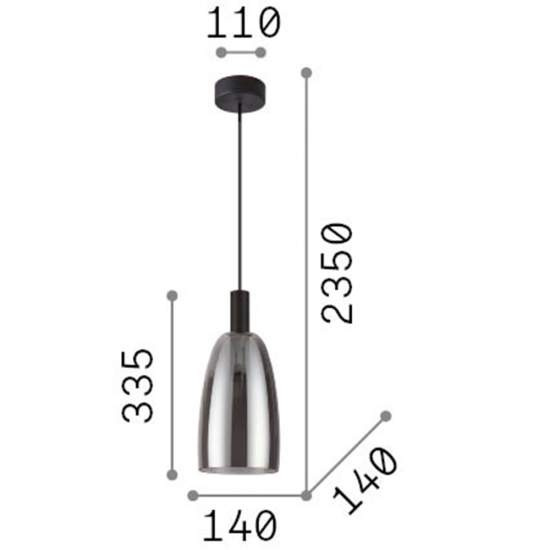 Sospensione Moderna Coco-3 Metallo Fumè Led 7W 3000K Luce Calda 275567