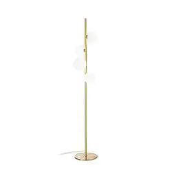 Piantana Contemporanea Perlage Metallo Ottone 4 Luci G9 3W 3000K Luce Calda