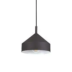 Sospensione Industrial-Minimal Yurta Metallo Nero 1 Luce E27 D21