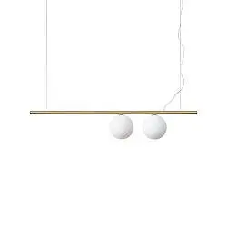 Sospensione Contemporanea Perline Metallo Ottone 2 Luci G9 3W 3000K Luce Calda