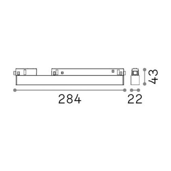 Supporto Lineare Binario On-Off Ego Alluminio Bianco Led 13W 3000K Luce Calda 282640