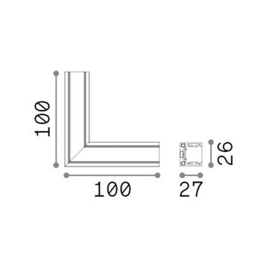 Kit Basso Per Superficie Binario Orizzontale On-Off Ego Alluminio Bianco 282848