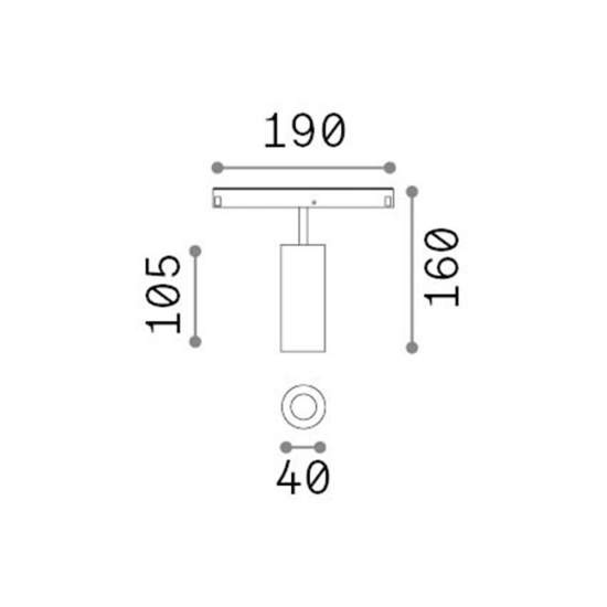 Faretto Binario Singolo On-Off Ego Alluminio Bianco 1 Luce 12W 3000K Luce Calda 282992