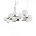 Sospensione Contemporanea Perlage Metallo Ottone 14 Luci G9 3W 3000K Luce Calda 283814