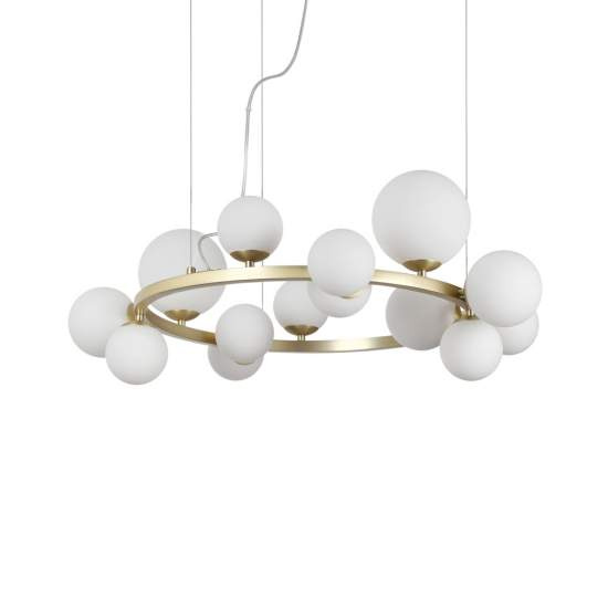Sospensione Contemporanea Perlage Metallo Ottone 14 Luci G9 3W 3000K Luce Calda 283814