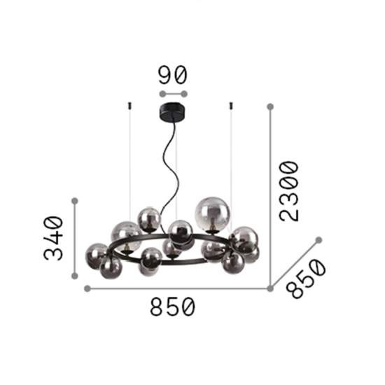 Sospensione Contemporanea Perlage Metallo Ottone 14 Luci G9 3W 3000K Luce Calda 283814