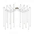 Sospensione Industrial-Minimal Lucciola Metallo Ottone 16 Luci Led 16W 3000K 284019