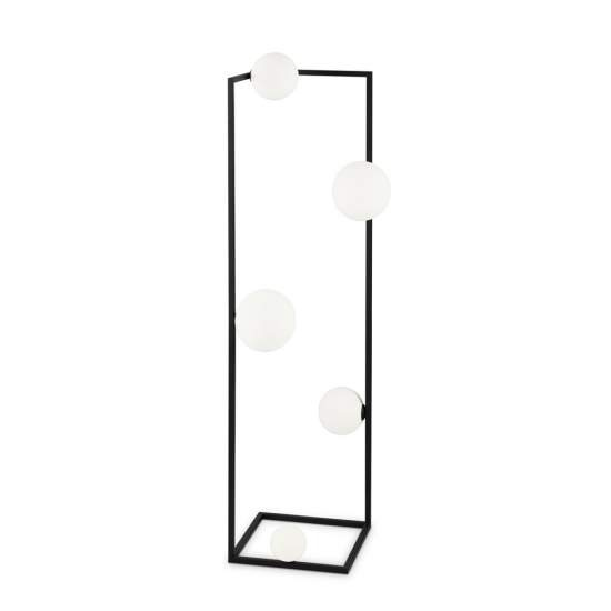 Piantana Industrial-Minimal Angolo Metallo Nero 5 Luci G9 3W 3000K Luce Calda 284309