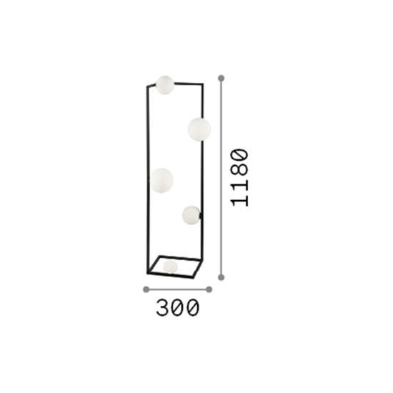 Piantana Industrial Angolo Metallo Ottone 5 Luci G9 3W 3000K Luce Calda 284354