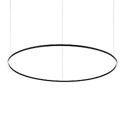 Sospensione Moderna Oracle Alluminio-Plastiche Nero Led 89W 3000K D150Cm