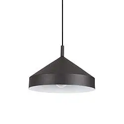 Sospensione Industrial-Minimal Yurta Metallo Nero 1 Luce E27 D30