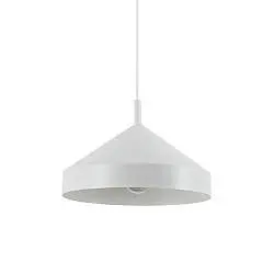 Sospensione Industrial-Minimal Yurta Metallo Bianco 1 Luce E27 D30