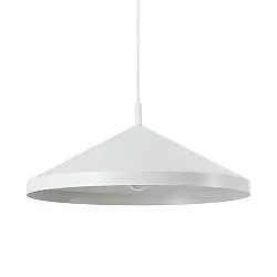 Sospensione Industrial-Minimal Yurta Metallo Bianco 1 Luce E27 D50