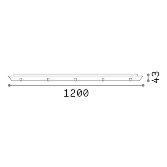 Rosone Lineare All In Metallo Nero 5 Luci 285702