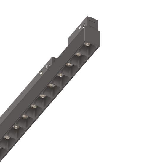 Supporto Lineare Binario Ego Alluminio Nero Led 13W 3000K Dali Luce Calda 286075