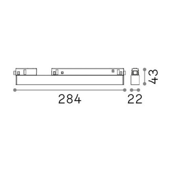 Supporto Lineare Binario Dali Ego Alluminio Bianco Led 7W 3000K 286501