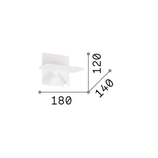 Applique Moderna Piano Metallo Bianco 2 Luci Led 10W 3000K Luce Calda 287317