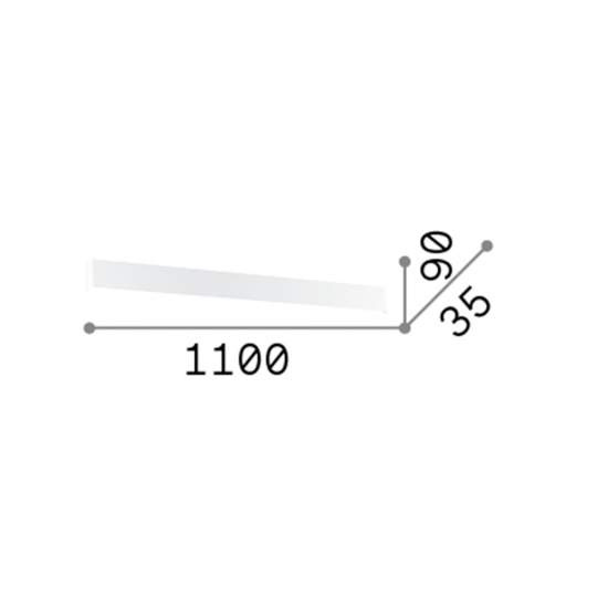 Applique Moderna Delta Metallo Bianco Led 37W 3000K Luce Calda 287607