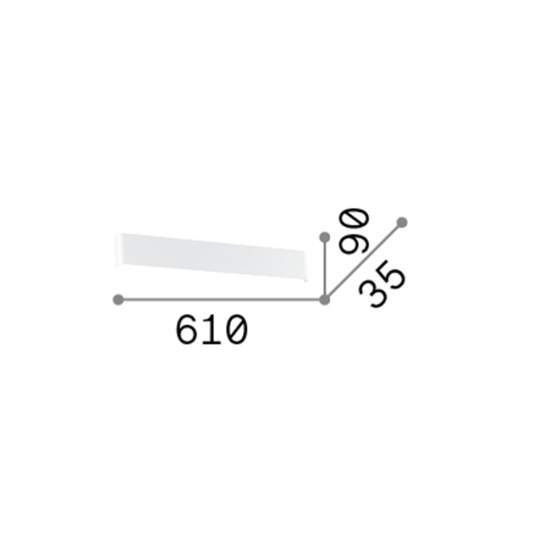 Applique Moderna Delta Metallo Nero Led 19,5W 3000K Luce Calda 287638