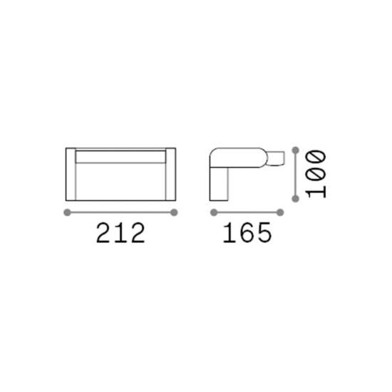 Applique Moderna Swipe Alluminio Nero Led 20,5W 3000K Luce Calda 287706
