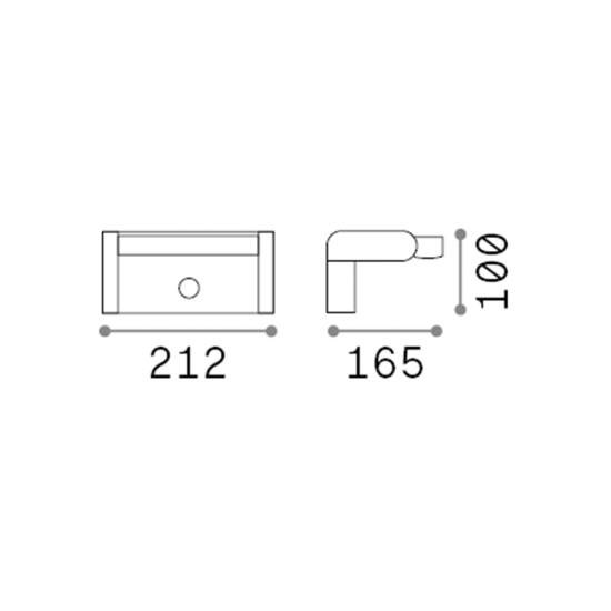 Applique Moderna Swipe Alluminio Antracite Led 21W 3000K Luce Calda 287713