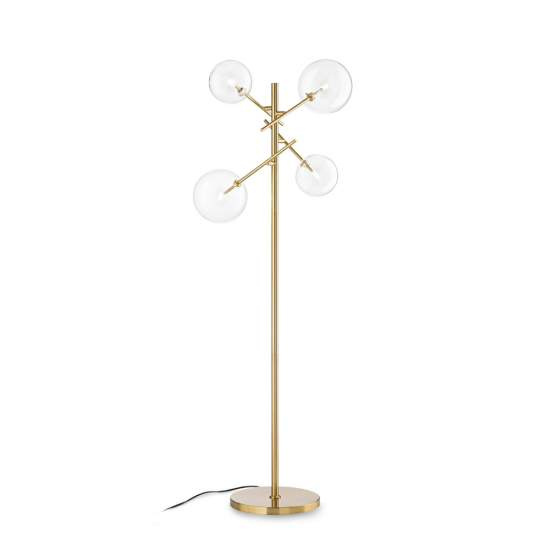 Piantana Contemporanea Equinoxe Metallo Ottone 4 Luci 2W 3000K Luce Calda 290966