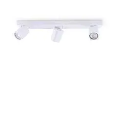 Spot Contemporaneo Rudy Alluminio Bianco 3 Luci Gu10 35W 3000K Ip20