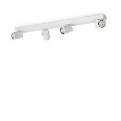 Spot Contemporaneo Rudy Alluminio Bianco 4 Luci Gu10 35W 3000K Ip20