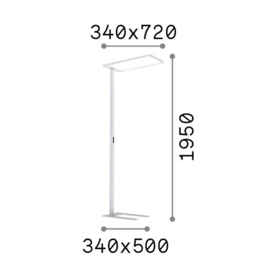 Piantana Moderna Comfort Metallo Bianco Led 76W K Luce Calda 3000K 296685