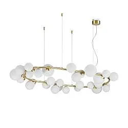 Sospensione Contemporanea Perlage Metallo Ottone 30 Luce G9 3W 3000K Luce Calda