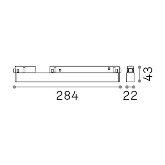 Supporto Lineare Binario Ego Alluminio Nero Led 13W 3000K Luce Calda 1-10V 303512
