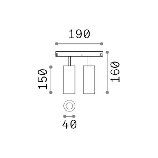 Proiettore Regolaile Ego Alluminio Bianco 2 Luci 24W 3000K Luce Calda 1-10W 303659