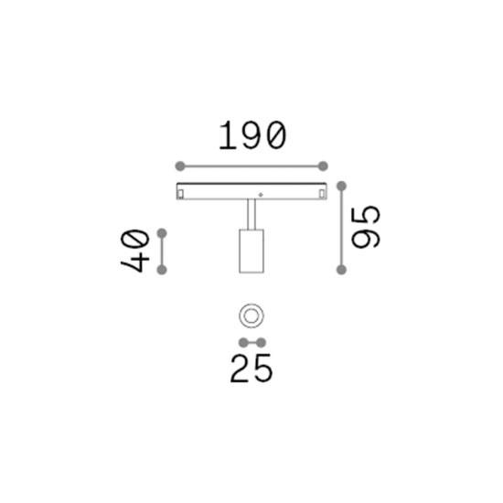 Faretto Binario Singolo Ego Alluminio Nero 1 Luce 3W 3000K Luce Calda 1-10V 303666