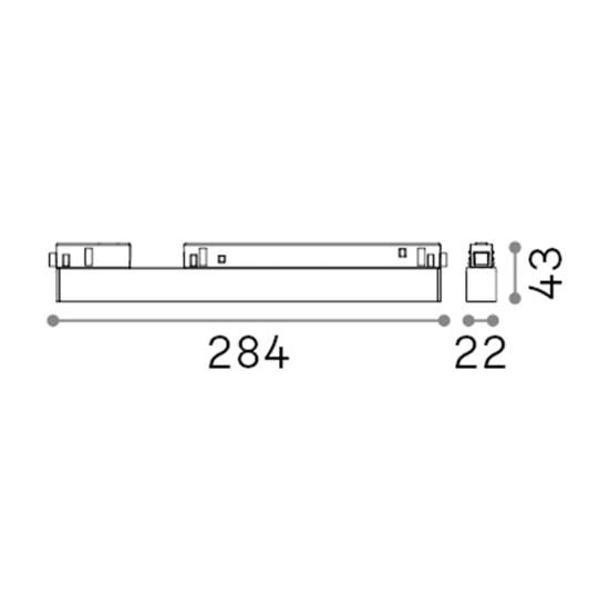Supporto Lineare Binario Ego Alluminio Nero Led 7W 3000K Luce Calda 1-10V 303789