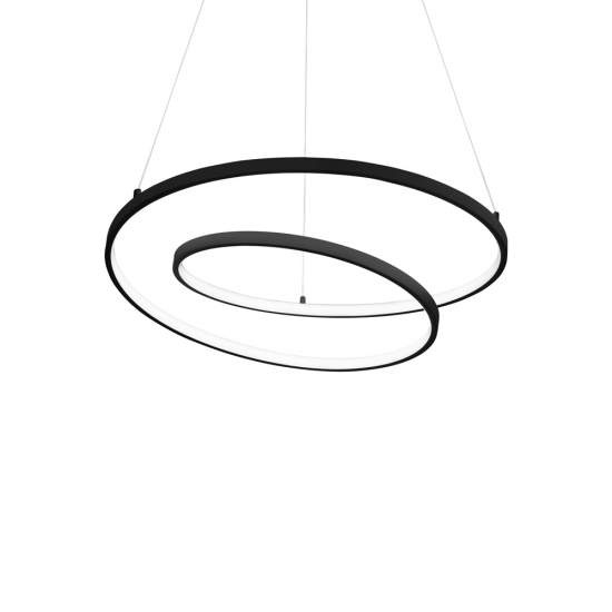 Sospensione Moderna Oz Metallo Nero Led 48W 3000K Luce Calda D60Cm Dali 304557
