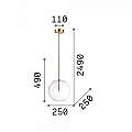 Sospensione Contemporanea Equinoxe Metallo Cromo 1 Luce 2W 3000K D25Cm 306551