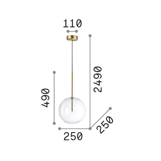 Sospensione Contemporanea Equinoxe Metallo Cromo 1 Luce 2W 3000K D25Cm 306551