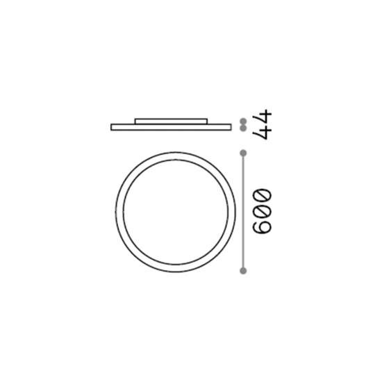 Plafoniera Moderna Fly Slim Alluminio-Plastiche Bianco Led 53W 4000K D60Cm 306674