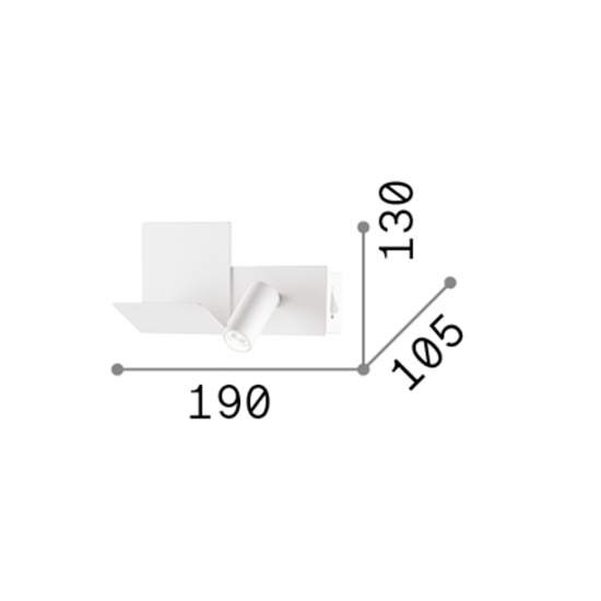 Applique Moderna Komodo-2 Metallo Bianco Led 4,5W 3000K Luce Calda 306810