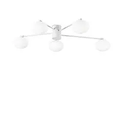 Plafoniera Moderna Hermes Metallo Bianco 5 Luci G9 28W 3000K Ip20
