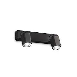 Spot Contemporaneo Rudy Alluminio Nero 2 Luci Gu10 35W 3000K Ip20