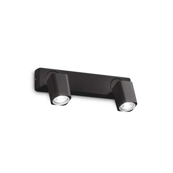 Spot Contemporaneo Rudy Alluminio Nero 2 Luci Gu10 35W 3000K Ip20 321509