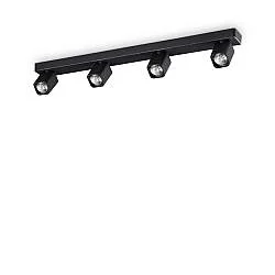 Spot Contemporaneo Rudy Alluminio Nero 4 Luci Gu10 35W 3000K Ip20