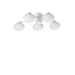 Plafoniera Contemporanea Hermes Metallo Bianco 5 Luci G9 28W 3000K Ip20