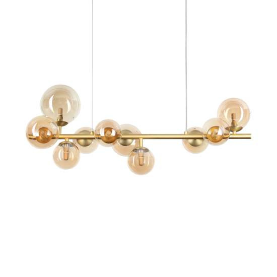 Lampadario A Sospensione Moderno Perlage Metallo Ottone 10 Luci G9 15W 3000K 322766