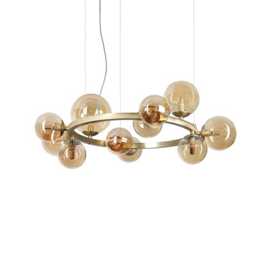 Lampadario A Sospensione Moderno Perlage Metallo Ottone 11 Luci G9 15W 3000K 322773