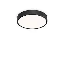 Plafoniera Contemporanea Ray Metallo Nero Led Integrato 26W 3000K Ip44
