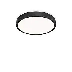 Plafoniera Contemporanea Ray Metallo Nero Led Integrato 44W 3000K Ip44