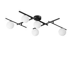 Plafoniera Contemporanea Atlas Metallo Nero 5 Luci G9 4W 3000K Ip20