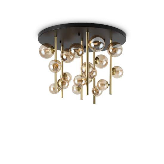 Plafoniera Contemporanea Perlage Metallo Nero 18 Luci G9 15W 3000K Ip20 328379